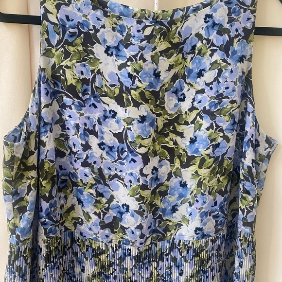 J. Jill Women’s Granite Floral Bloom Accordion Pleated Spring Dress L Petite - Picture 3 of 7
